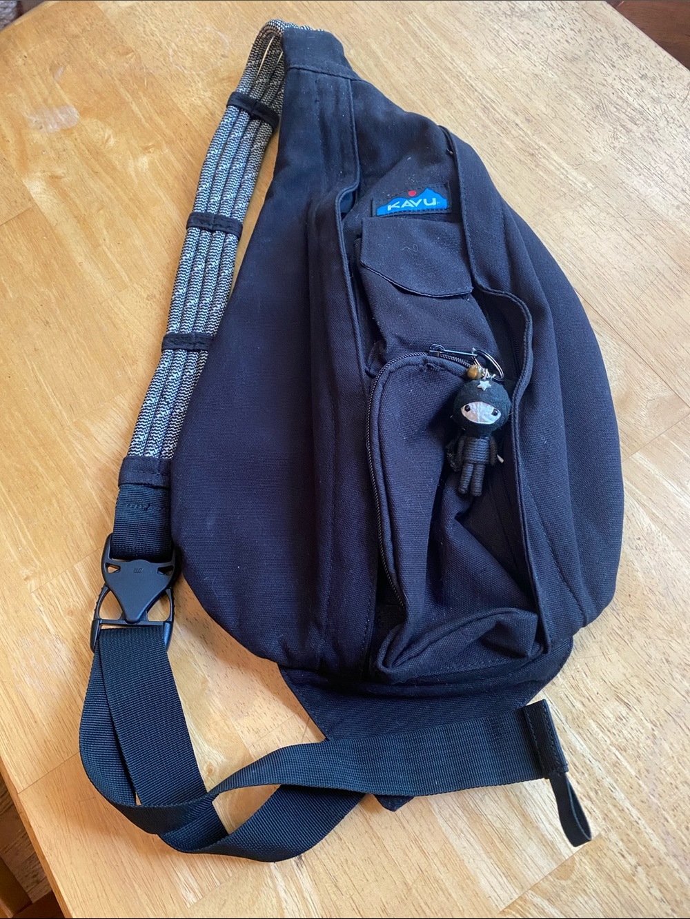 KAVU brand black Canvas Backpack Bag, 11x17” in good condition - Picture 1 of 9